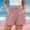 Pink, variant on Sakmal Wide Leg Shorts for Women Drawstring Green Solid Lightweight Ladies Shorts with Pockets