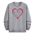 thumbnail image 6 of Men's Valentine's Sweatshirt Long Sleeve Crewneck Heart Print Pullover Loose Top for Romantic Gray M, 6 of 6