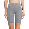 thumbnail image 5 of RYRJJ Biker Shorts Women with Pockets High Waisted Workout Tummy Control Gym Running Yoga Shorts(Gray,XXL), 5 of 9