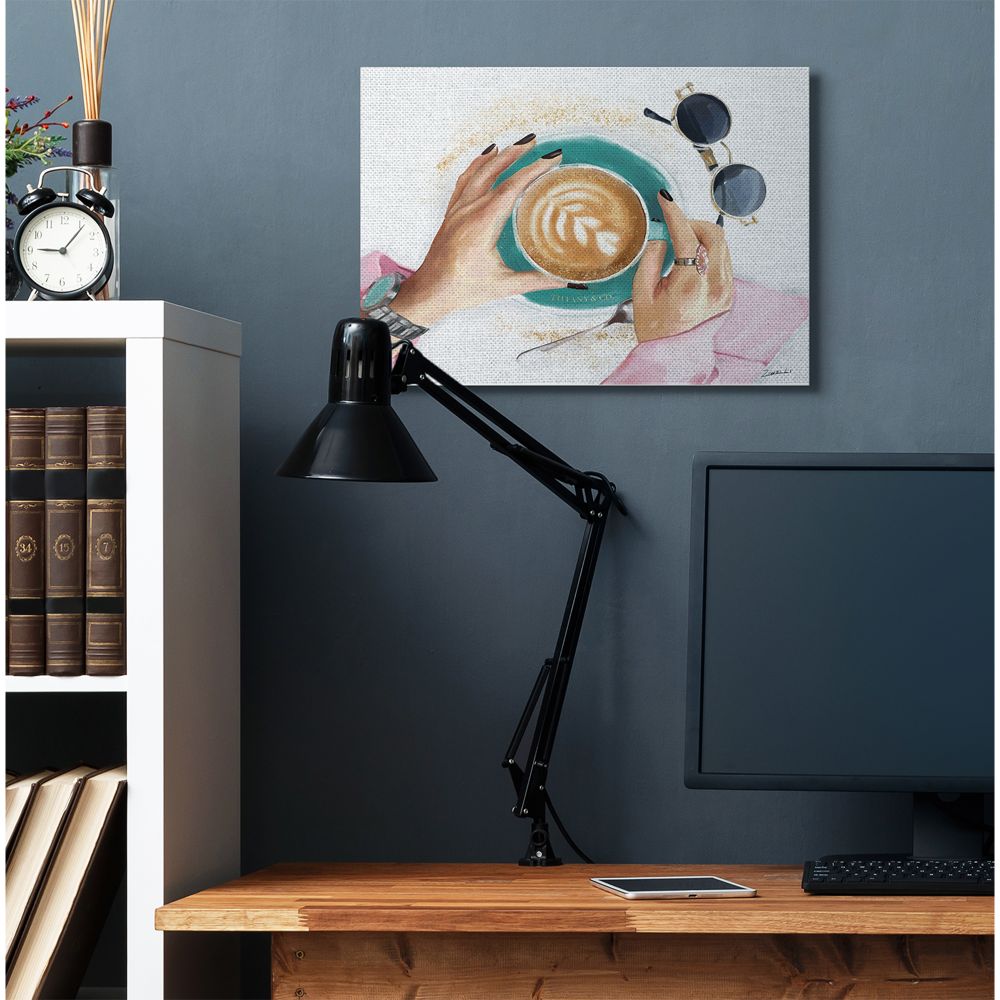 Stupell Industries Glam Latte Art Women's Fashion Accessories Coffee Canvas Wall Art Design by Ziwei Li
