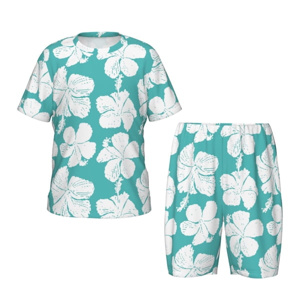 Balery Vintage Floral Conjunto de Pijama Infantil de Manga Corta con Estampado – Ropa de Dormir de Algodón Suave-3X-Large