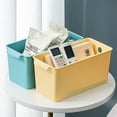 thumbnail image 3 of Clean Tidy Large Capacity Storage Basket For Home And Office Desktop Storage Basket Miscellaneous Items Storage Mango Yellow Narrow type [1013-4], 3 of 9