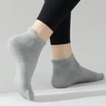 thumbnail image 4 of Babcutegg Womens Pilates Socks Tight Fitting Ankle Length Breathable and Comfortable Soild Color Non-Slip Athletic Wear for Women Gray Size Free Size, 4 of 8