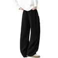 thumbnail image 5 of Men's Y2K Baggy Parachute Pants Track Pants, Quick Dry Open Bottom Wide Leg Jogger Trousers with Big Pockets Elastic Drawstring Waist for Gym Hiking Daily Casual Wear, 5 of 7