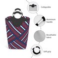 thumbnail image 2 of DouZhe 50L Rectangular Laundry Basket, Patriotic Red White Blue Stripes Prints Waterproof Foldable Laundry Hamper with Aluminum Handles, 2 of 6