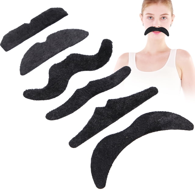 6 Piezas de Bigote Falso Divertido Bigote Falso Bigote Novedoso Autoadhesivo Bigotes Autoadhesivos de Halloween para Fiesta de Disfraces Disfraz Y Actuación ANGGREK Otros