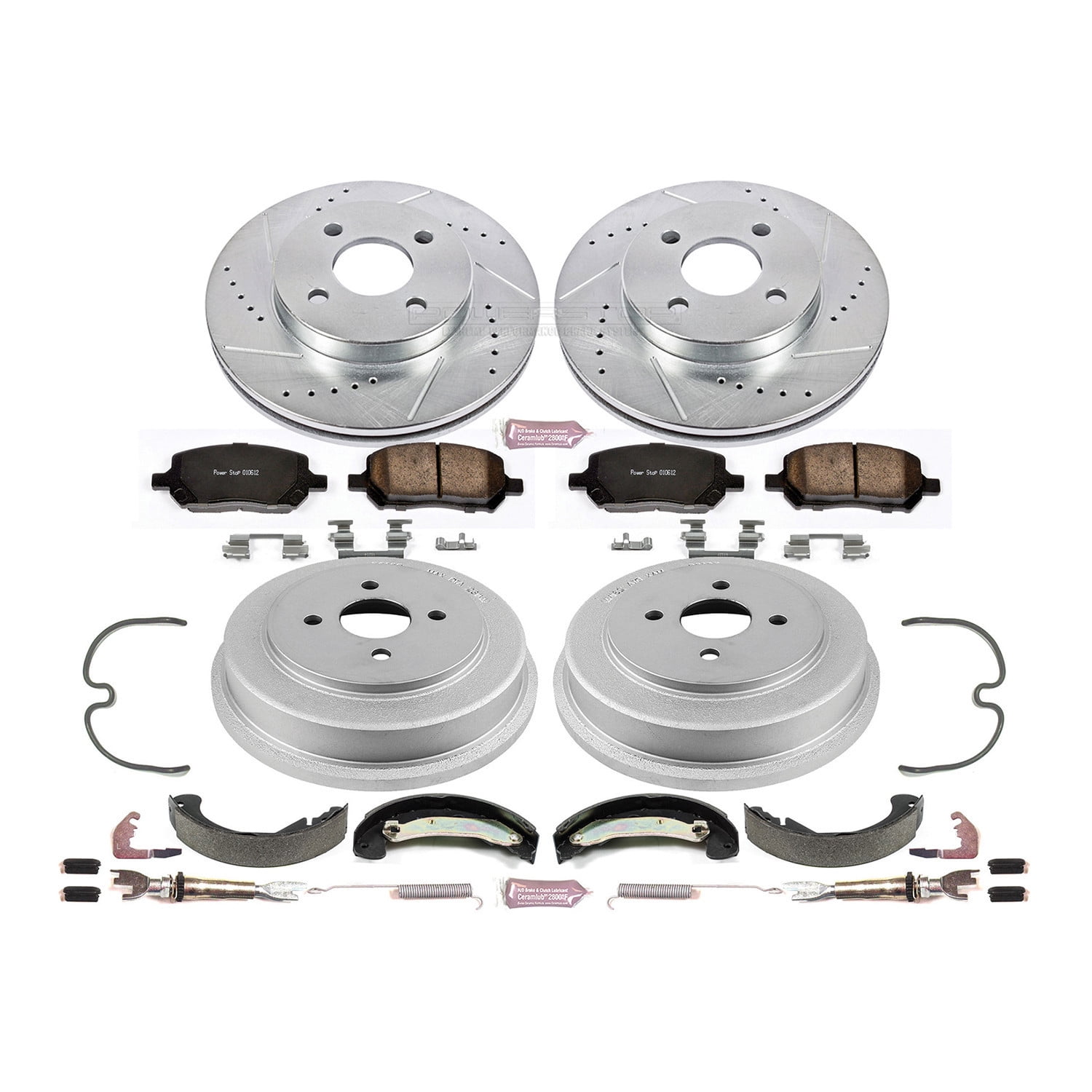 Power Stop Front and Rear Stock Replacement Drum and Shoe Kit KOE15224DK