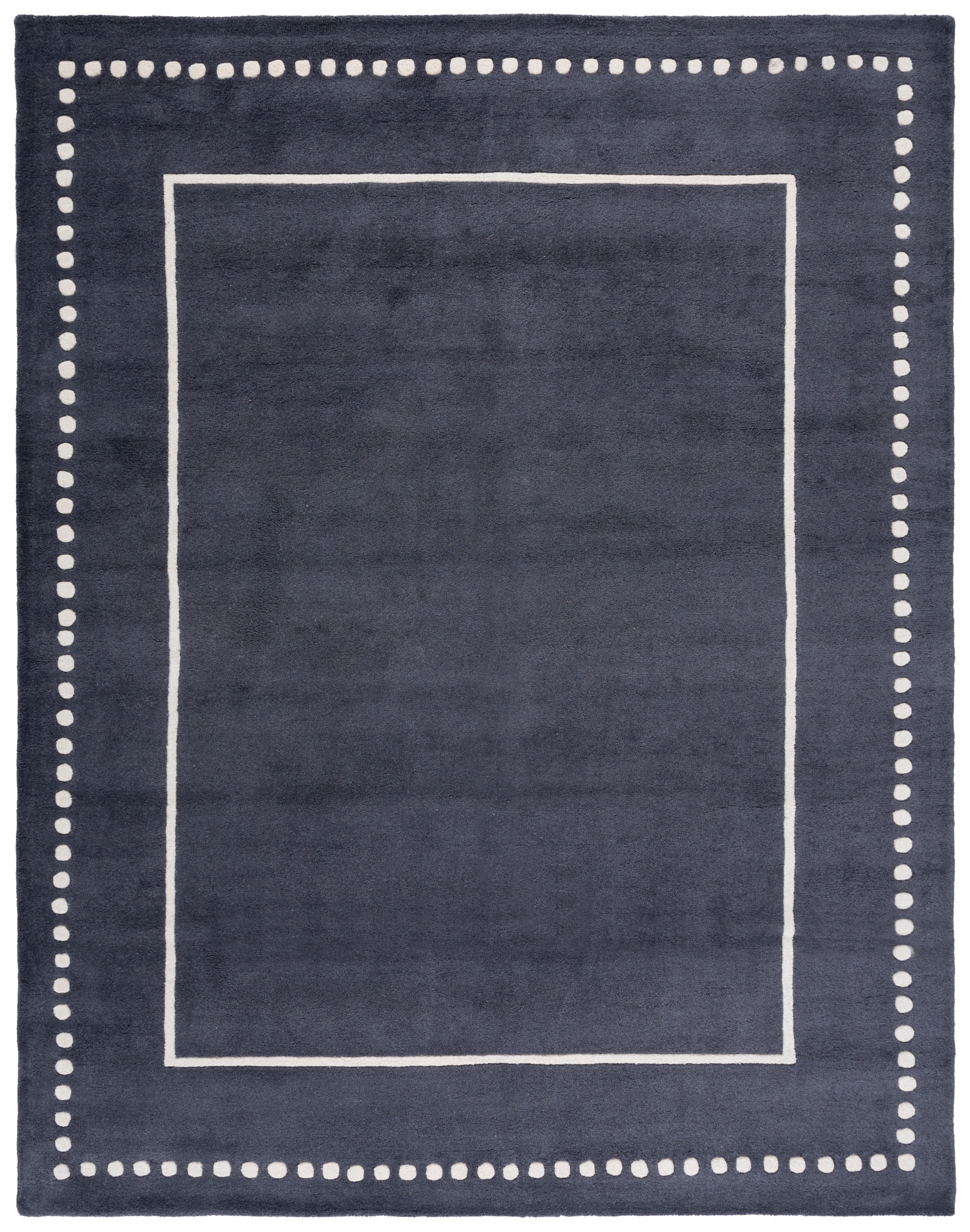 SAFAVIEH Bella Danita Bordered Wool Area Rug, Dark Grey/Ivory, 11' x 15'