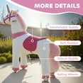 thumbnail image 5 of Qaba Ride on Unicorn Toy for Kids 4-7 Years, 37.8 Inch Plush Baby Rocking Horse, Mechanical Walking Animal with Wheels, No Batteries Required, White, 5 of 9