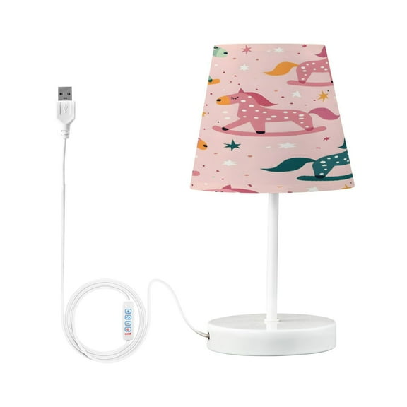 Colorful Rocking-horse Desk Lamp LED Table Nightstand Lamps with 3 Color Temperatures for Home Bedroom Living Room Decor 6x11
