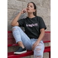 thumbnail image 2 of Tragic!!! Graphic Emotion Women Black T-Shirt, Female XX-Large, 2 of 4