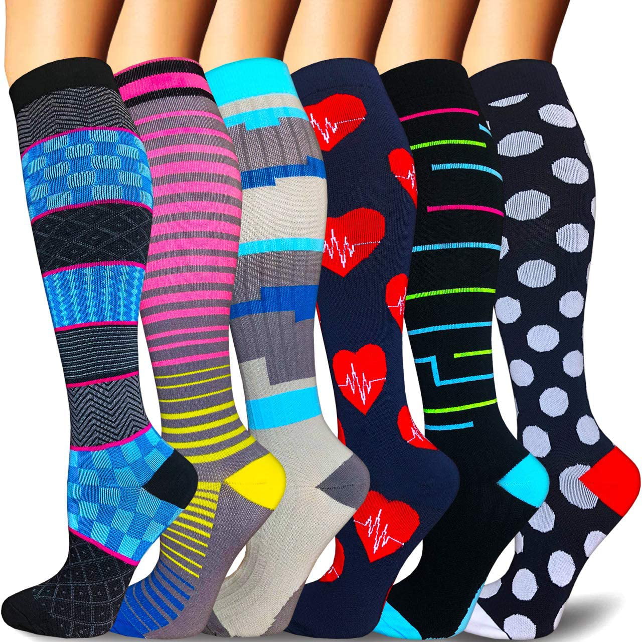 Olennz Compression Socks Women And Men Best Support For Sportsl Xl6 Pack