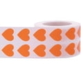 thumbnail image 2 of Orange Heart Stickers, 0.5 Inch Wide, 1000 Labels on a Roll, 2 of 2