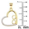thumbnail image 2 of Precious Stars 14K Two-Tone Gold Cubic Zirconia Ladies Infinity and Heart Pendant with 18" Chain Necklace, 2 of 5