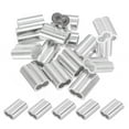 thumbnail image 1 of Unique Bargains 1/4' Aluminum Crimping Loop Sleeves, for Wire Rope Sleeves, Silver Tone 30 Pcs, 1 of 5