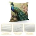 thumbnail image 4 of JEUXUS  Corduroy Throw Pillow Covers Cushion Cover Oriental Peacock on Flower Tree Square Pillowcases for Living Room Super Soft Decorative Pillow Case for Sofa Home Decor Case for Floor, 4 of 5