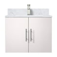 thumbnail image 2 of 24 In. W X 22 D Glossy White Vanity For Bathroom, Marble Top & Faucet - Soft Close, To Dents And Scratches, Spacious Storage Area Bath, Wear Tear, Compartment, 2 of 3