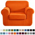 thumbnail image 1 of CHUN YI Housse de Canapé Extensible 2 Pcs à Carreaux avec Coussin, 1 of 6