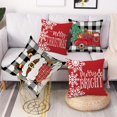 thumbnail image 3 of Christmas Pillow Covers 18x18 Set of 4 Santa Claus Truck Christmas Tree Merry Christmas Black and White Buffalo Plaid Winter Holiday Decor Cushion Case for Sofa Couch Bed Car, 3 of 6