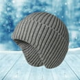 thumbnail image 2 of Bibifish Womens Ribbed Knit Beanie Hat With Ear Flaps Soft Stretchy Warm Hat Lightweight Cold Weather Daily Outings Practical Cozy Hats, 2 of 5