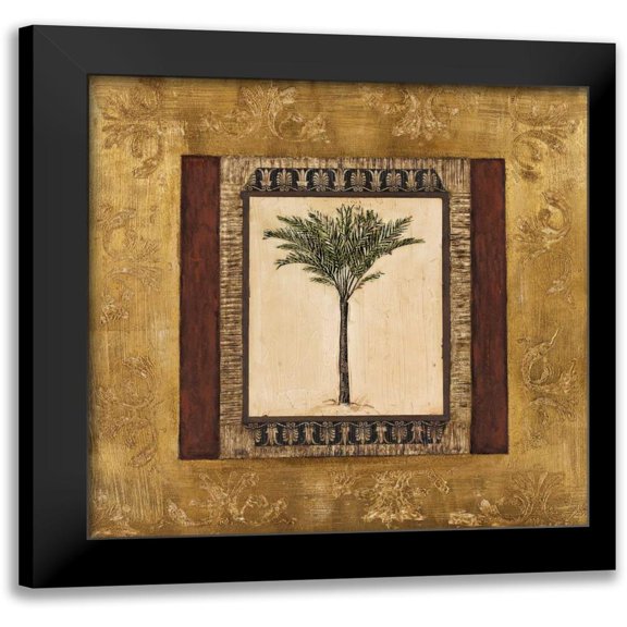 Mindeli 12x12 Black Modern Framed Museum Art Print Titled - Stately Palm I