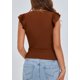 thumbnail image 2 of Remera PRETTYGARDEN Marrón Sin Mangas Cuello en V Volados XL, 2 of 9