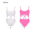 thumbnail image 4 of Greeniant Diosa de la playa destaca con trajes de baño sexys de una pieza, ropa de playa de verano, traje de baño, regalo, colores vibrantes Traje de baño rosa METRO, 4 of 6