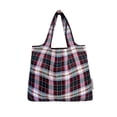 thumbnail image 3 of Wrapables Foldable Tote Nylon Reusable Grocery Bag (Set of 2), Red Plaid, 3 of 5