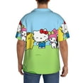 thumbnail image 3 of Lsque Sanrio print Men's Cuban Collar Short Sleeve Shirt Summer Beachwear Casual Button Down Fashionable Vacation Leisure Shirt-Small, 3 of 7