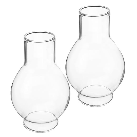 VORCOOL 2Pcs Clear Glass Candle Shade Windproof Tall Chimney Holder Tube for Home