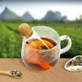 thumbnail image 5 of NOGIS 2 Pcs Individual Glass Tea Infuser Clear Tube Tea Strainer Cute Tea Steeper with Cork Lid Loose Tea Holder for Fruit Herbal Cup Mug Travel, 0.98 inch x 5.9 inch, 5 of 7