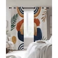 thumbnail image 2 of Boho Black Out Curtains 84 Inch Long for Living Room, Bohemia Middle Century Leaves Abstract Minimalist Beige Blackout Curtain Shade Thermal Insulated Window Curtains Grommet Drapes 42"x84" 2 Panels, 2 of 8