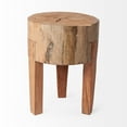 thumbnail image 2 of HomeRoots 394251 18 in. Modern Farmhouse Reclaimed Wood Stool, Natural Brown, 2 of 5