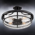 thumbnail image 5 of Luxury Coastal Indoor Ceiling Light, 12.00''H x 19.00''W, with Nautical Style Elements, Traditional Design, Parisian Bronze Finish and Clear Seeded Glass, UQL3782, 5 of 7
