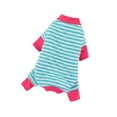 thumbnail image 5 of Pet Jumpsuit Striped Pattern Warm Casual Wear Dog Sleepingwear Pet Four-legged Clothing Puppy Costume-Blue,L, 5 of 8