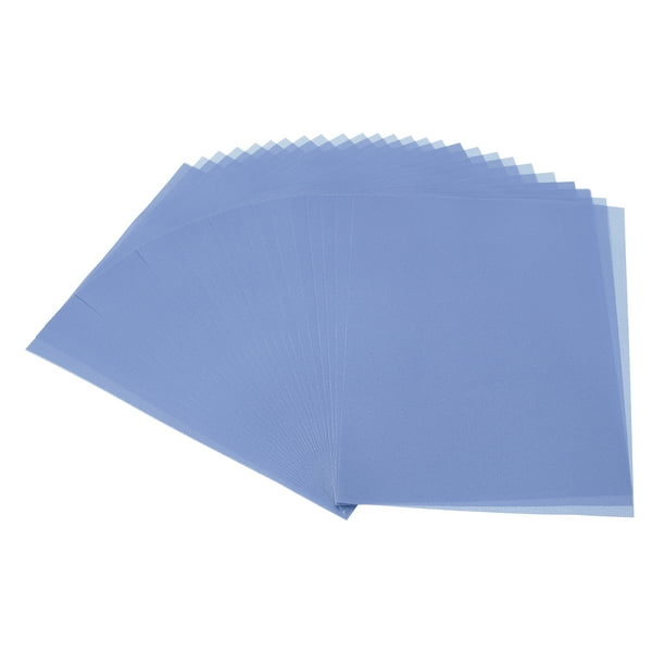 Uxcell 30 Hojas de Papel de Vellón 8.5 x 10.98 pulgadas, Papel Translúcido Imprimible para Invitaciones, 100GSM, Azul