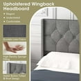 thumbnail image 6 of Costway Queen Size Upholstered Platform Bed Button Tufted Headboard Mattress Foundation, 6 of 10