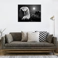 thumbnail image 5 of HFDF Cool Eagle Wall Art Decor for Livg Room Fierce Bald Eagle Under Moon Night Picture Awesome Black and White Canvas Prts Decor Artwork (Waterproof Bracket Fixed Ready to Large) 10x8inch Unframed, 5 of 6
