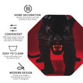 thumbnail image 3 of Fuzoiu Black Panther Red Background Print Leather Coasters Set,Drink Coasters Set of 4,for Tabletop Protection, Durable PVC Coasters,Home Décor and Housewarming Gift-Octagon, 3 of 6