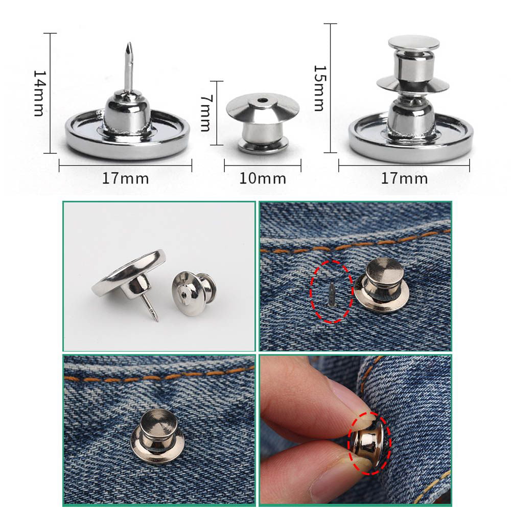 Adjustable Tuck Waist Removable Reduces Inch No Sew Fit Instant Buttons Buttons  For Jeans Jean Button Pins 9 