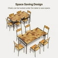thumbnail image 3 of Aiho Dining Table Set for 4-6 People, 7-Piece Large Dining Table Set With 6 Chairs, Retro, 3 of 8