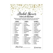 25 Gold Whats In Your Purse Bridal Wedding Shower or Bachelorette Party Game Item Cards Confetti Engagement Activities Idea For Couples Funny Rehearsal Dinner Supplies and Decoration Favors For Guests