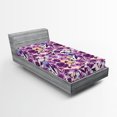 thumbnail image 2 of Ambesonne Floral Fitted Sheet, Flowers Boho Vibes Pattern, Twin Size, Purple Pale Lilac Mustard, 2 of 5