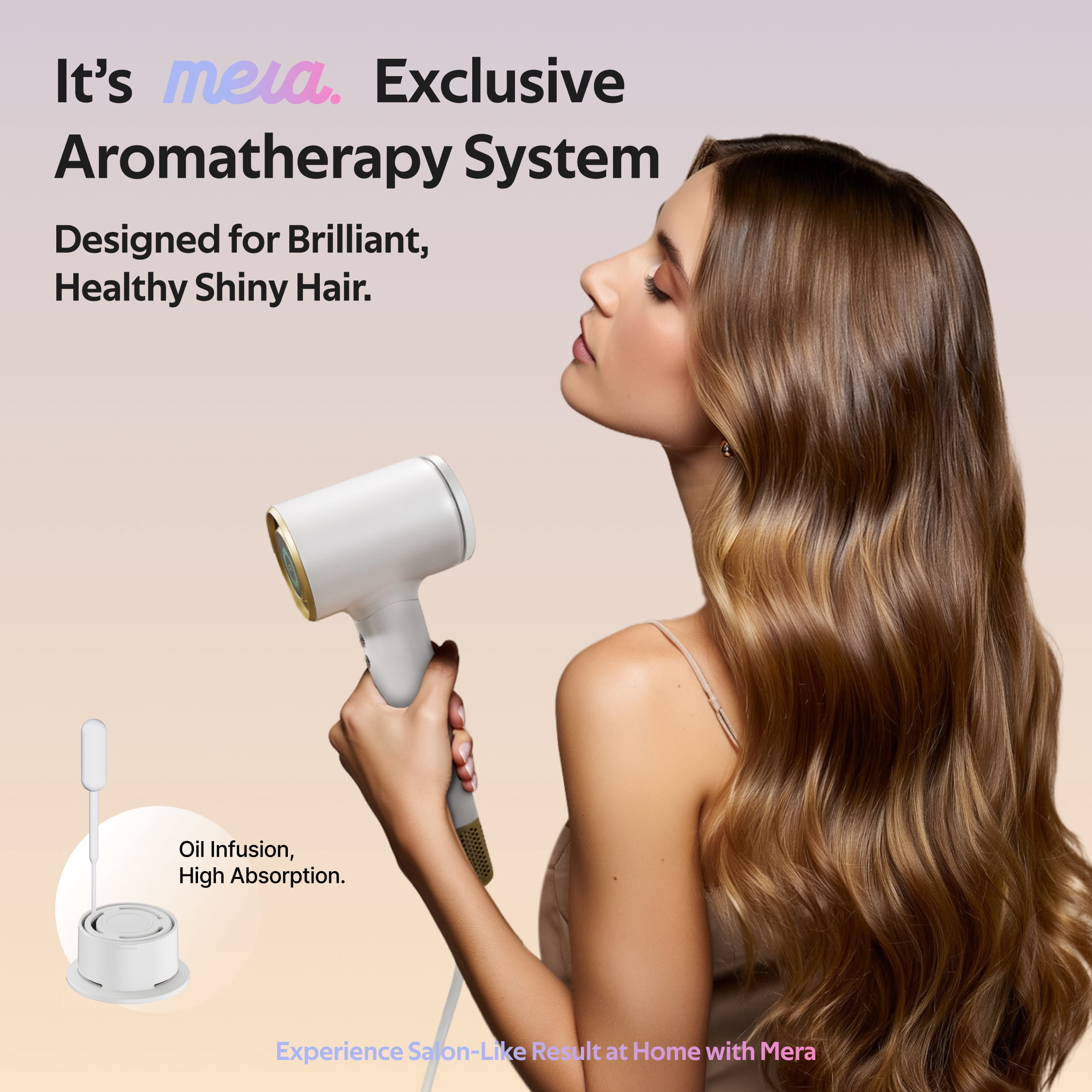 Mera Pro Bi-Ionic High-Speed Aromatic Hair Dryer, Gold White