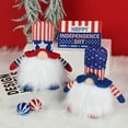 thumbnail image 7 of Ruhiku GW 4th of July Patriotic Gnome Decor 8" - Handcrafted Flocking Vintage Doll Indoor/Outdoor Holiday Decor for Mantel, Gift Giving & Tabletop Displays, 7 of 7