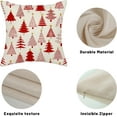 thumbnail image 3 of Christmas Pillow Covers 18x18 Inch 2 Pcs Red Christmas Tree Decor Throw Pillows Geometric Winter Xmas Holiday Outdoor Farmhouse Decoration Pillowcase Linen Cushion Cover for Couch Sofa Bed, 3 of 5