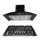 thumbnail image 1 of Combo Parrilla Empotrable y Campana de Pared SUPRA Cristal Templado Negro 5 Quemadores, 1 of 7