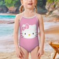 thumbnail image 2 of Hello Kitty Girls One Piece Swimsuits Hawaiian Summer Swimwear Beach Bathing Suit Outfits, 2 of 6
