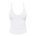 thumbnail image 5 of Duoif Womens Tank Tops Ribbed Racerback Workout Tank, Built-In Bra Athletic Top Womens Shirts White L, 5 of 6