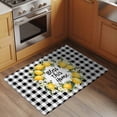 thumbnail image 3 of Rectangle Area Rug 2x3ft, Lemon Fruit Floral Black White Buffalo Non-Slip Non-Shedding Floor Mat, Farmhouse Rustic Theme Washable Sturdy Carpet for Living Room Bedroom Home Decor, 3 of 9